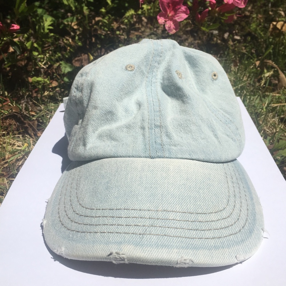 Light Blue Distressed Denim Hat